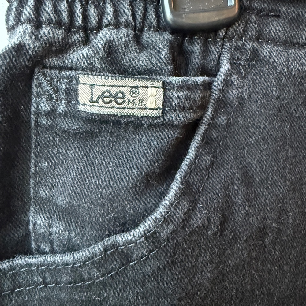 Vintage Women’s Lee Charcoal Denim Pants, Mid Rise, size 16 medium - Picture 2 of 10